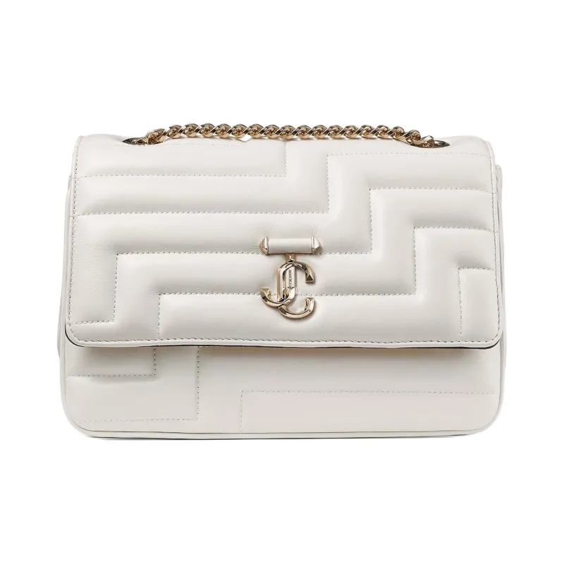 Jimmy Choo Avenue Leather Crossbody Bag Shoulder Bag Women's Latte Multicolor Light Gold-0