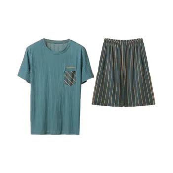 Flowers In Water Pajama Set Men's Blue
