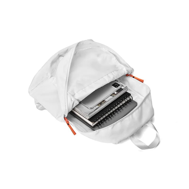 TURN UP Nylon Laptop Bag Backpack Regular Unisex White-2