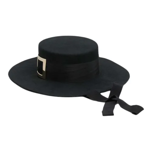 Roger Vivier Virgin Wool Metal Bucket Hats Women's Black