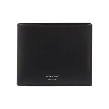 FERRAGAMO Palm Calfskin Wallet Men's Black