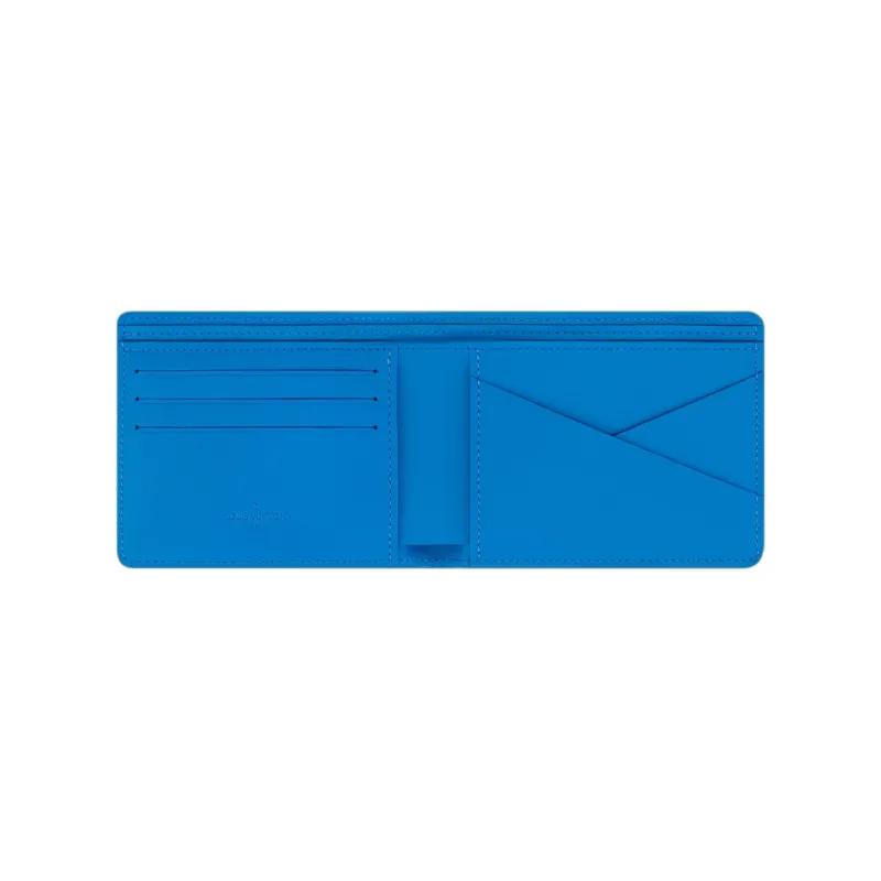 LOUIS VUITTON Cow Leather Wallet Men's Bright Blue-3