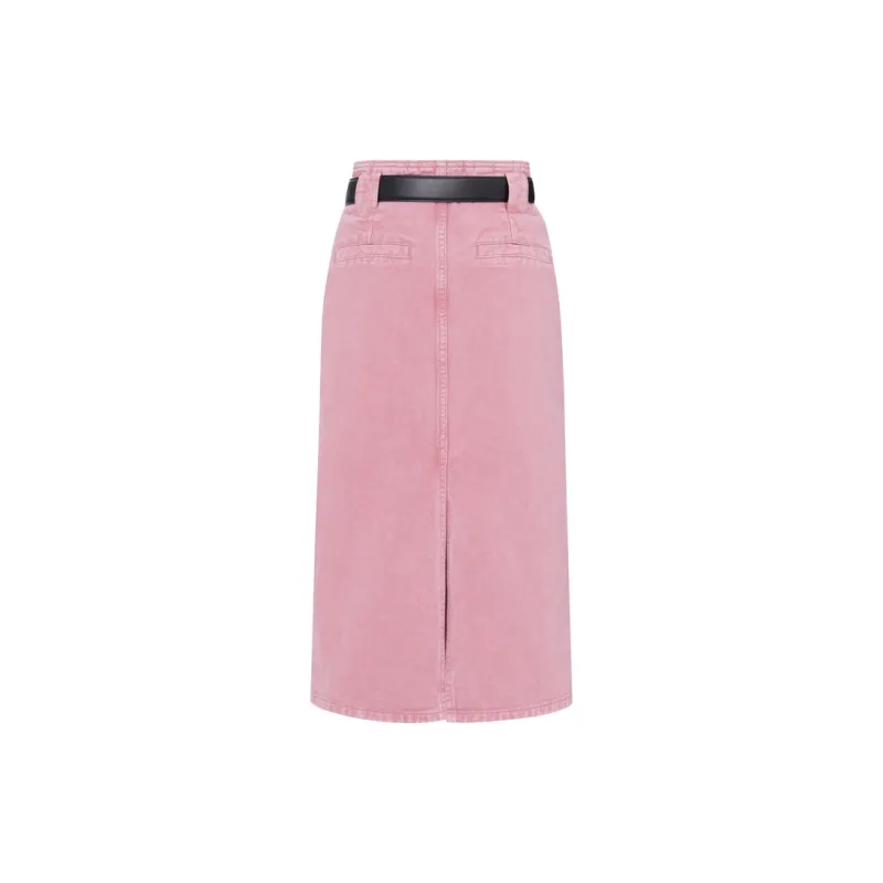 MOCO Denim Long Skirt Women's Neon Pink-1