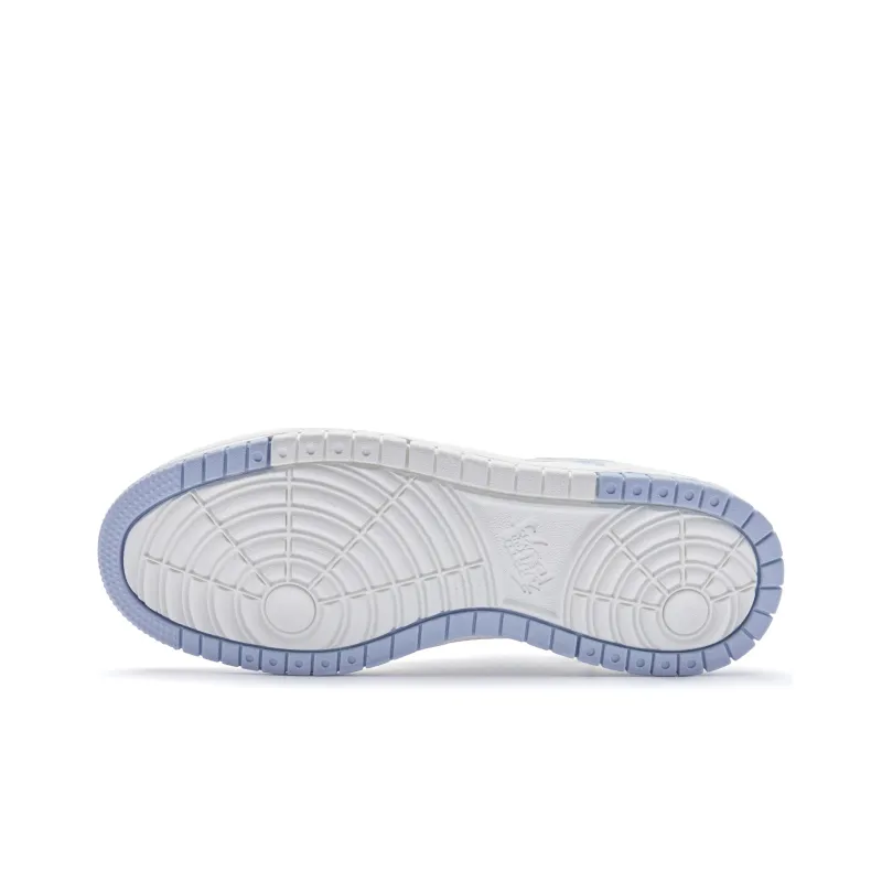 QIAODAN Abrasion Resistant Lightweight Slip Resistant Low Top Skateboard Shoes Women's Ivory, Rain Blue-4