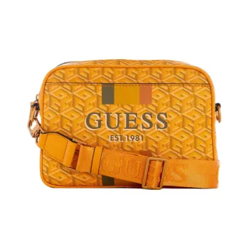 GUESS Artificial Leather Camera Bags Shoulder Bags Unisex Yellow