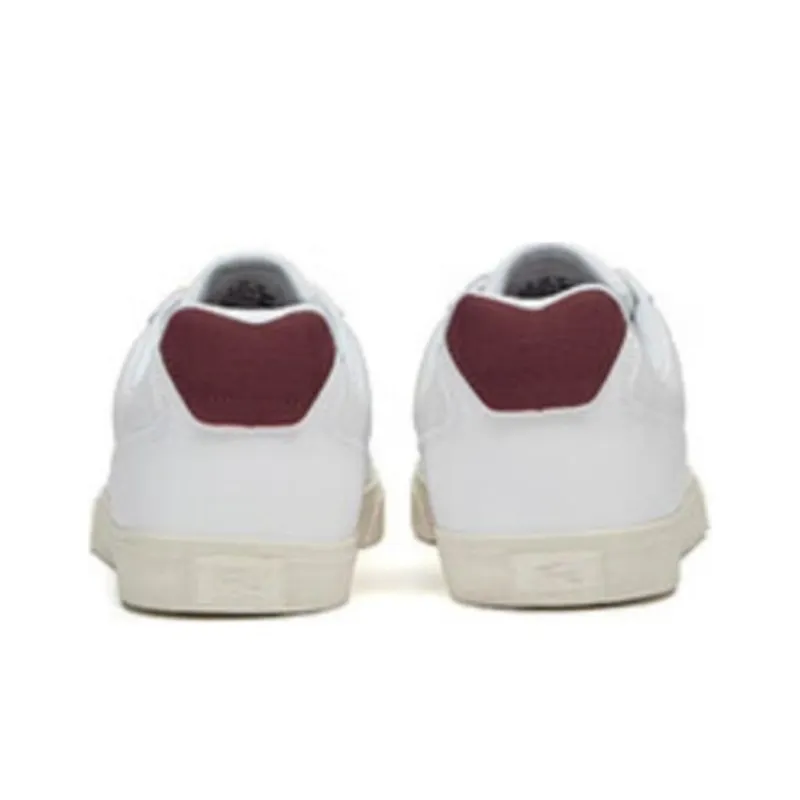 LACOSTE Anti-Slip Wear-Resistant Low-Top Skateboard Shoes Men's White-2