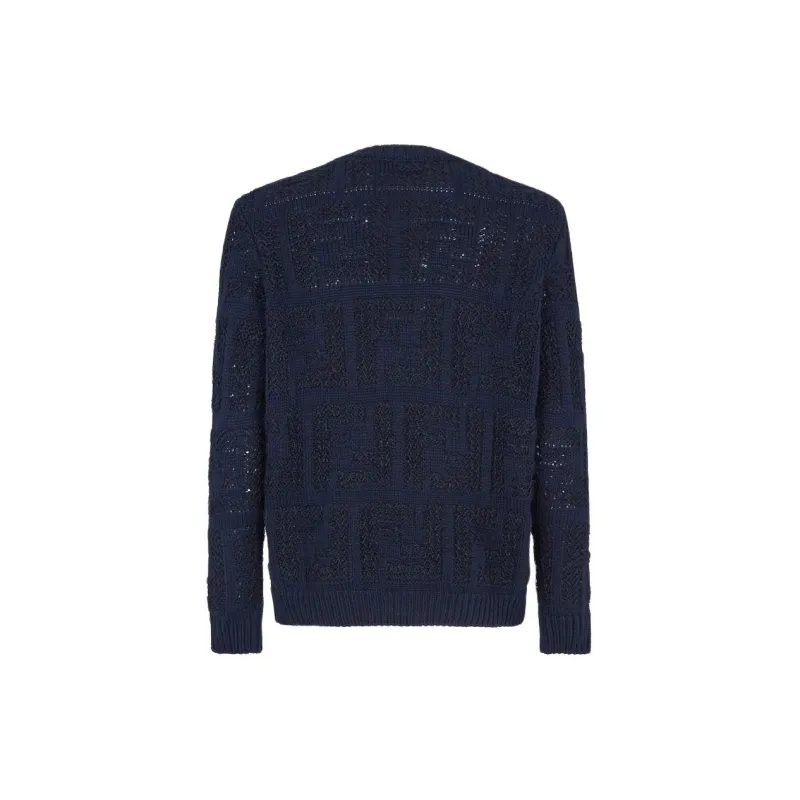 FENDI All Over Ff Motif Chunky Knit Jumper-1