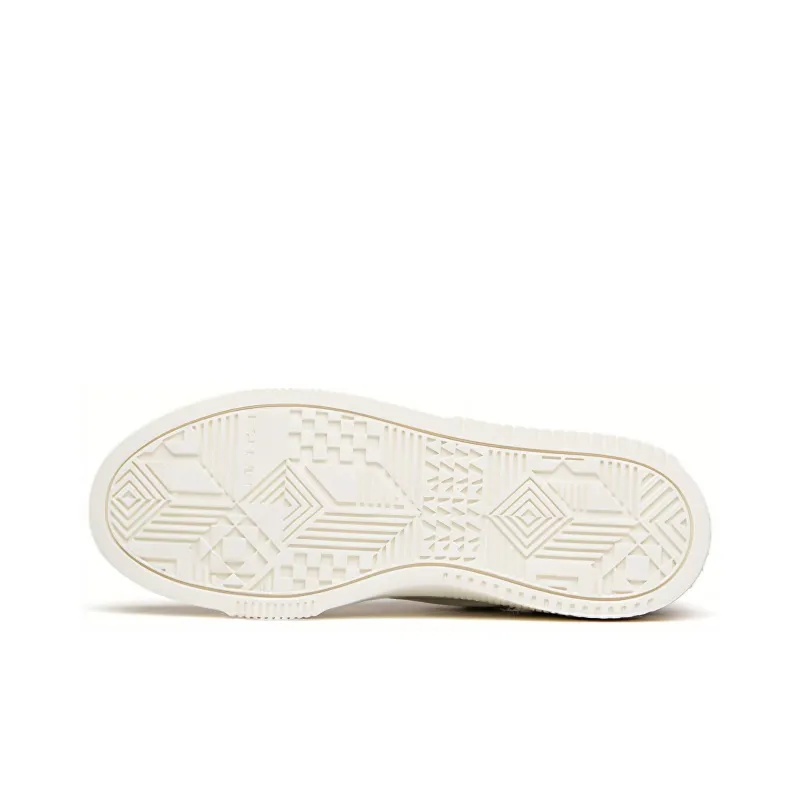 Anta Slip Resistant Water Resistant Cushioned Wear Resistant Low Top Skateboard Shoes Men's Ivory White Gray Black-4