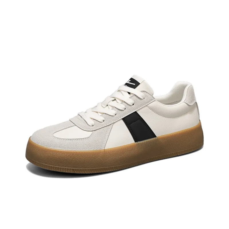 WARRIOR Skateboard Shoes Unisex Low Top Black/Khaki-2