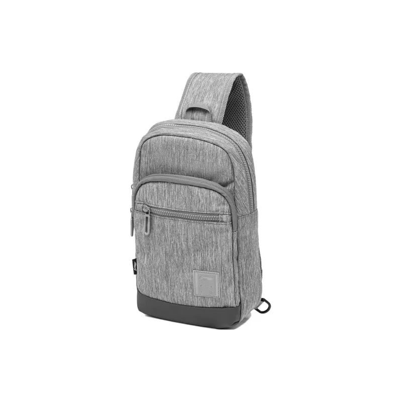 LiNing Sports Life Collection Polyester Shoulder Bag, Crossbody Bag, Sling Bag Unisex Ultimate Gray-1