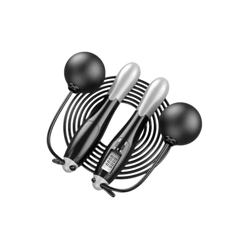 Yun Manqing Sports & Fitness Smart Counting Jump Ropes Adults PVC+Steel Wire Rope ABS Controller Black Gray