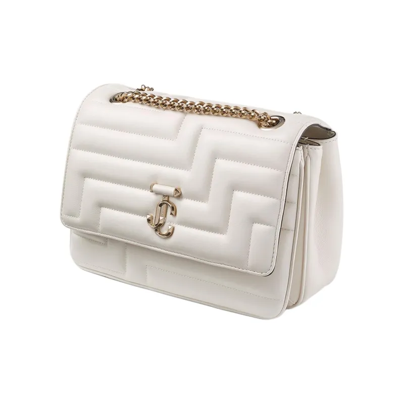 Jimmy Choo Avenue Leather Crossbody Bag Shoulder Bag Women's Latte Multicolor Light Gold-1
