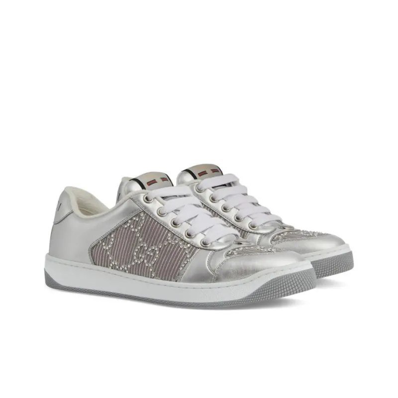 GUCCI Women's Screener 'GG Crystals Silver' Women's-2