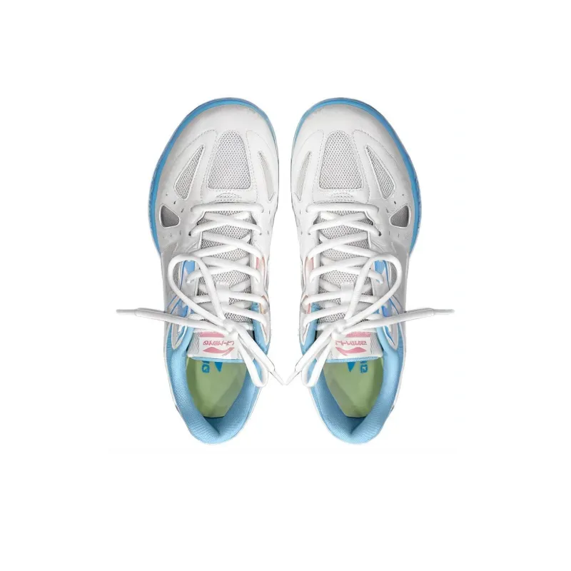 LiNing Hawkeye Cushioning, Slip Resistant, And Abrasion Resistant Low Top Table Tennis Shoes Unisex White Blue-3