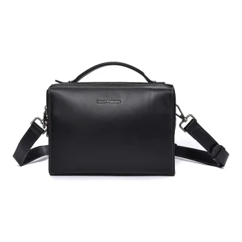 Hush Puppies Cow Leather Shoulder Bag, Crossbody Bag, Handbag Medium Size Men's Black