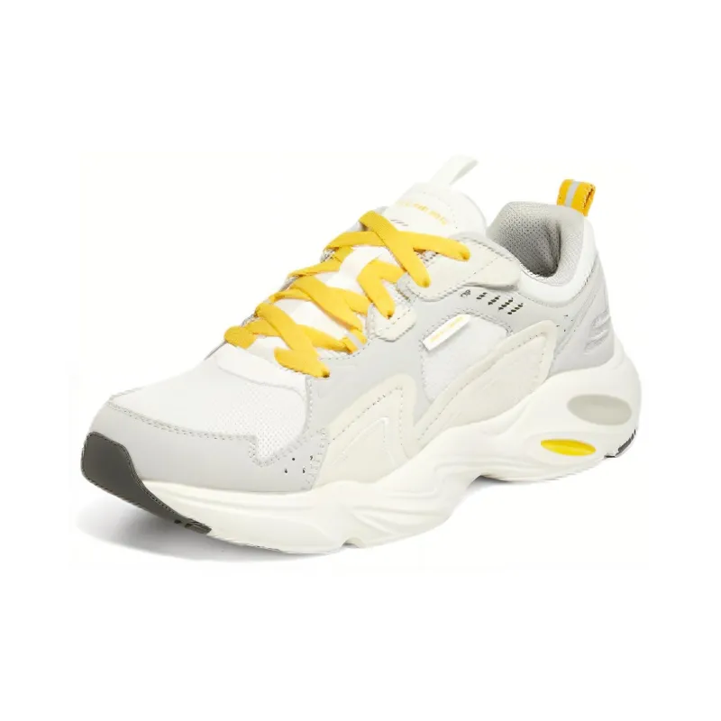 Skechers D'LITES Cushioning Anti-Slip And Wear-Resistant Low-Top Chunky Sneakers Men's Gray Yellow-2