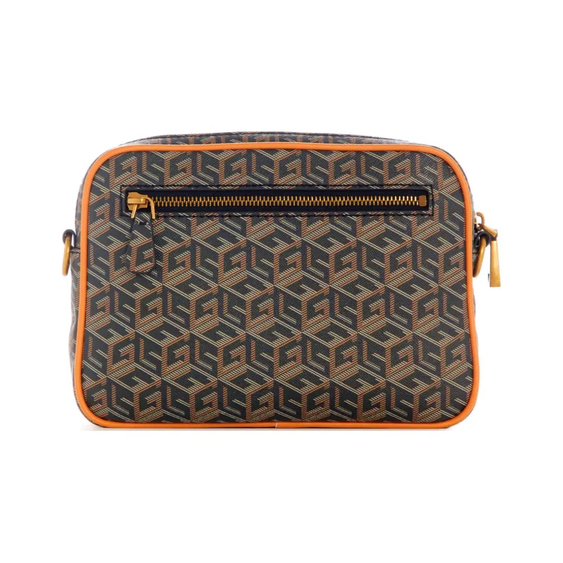 GUESS Artificial Leather Camera Bags Shoulder Bags Unisex Gold-2