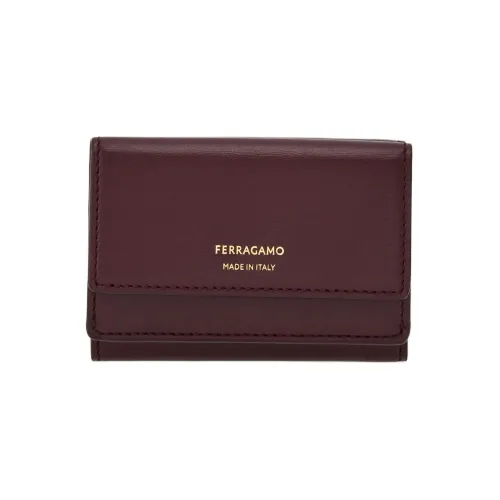 FERRAGAMO Calfskin Wallet Men's Black Barolo