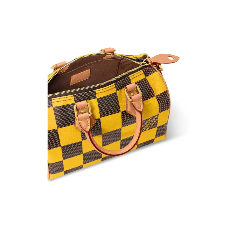 LOUIS VUITTON Speedy 25 Bandoulière Damier Pop Jaune Mat-4