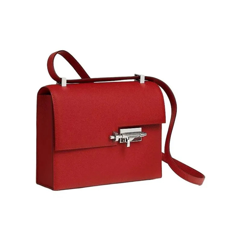 HERMES Verrou Epsom Leather Verrou Bag, Crossbody Bag, Shoulder Bag 21 Women's Burgundy-1