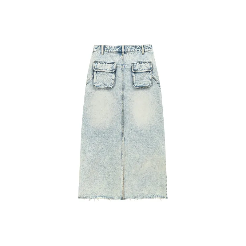 CHUU Casual Short Skirts Women's Light Denim Blue-1