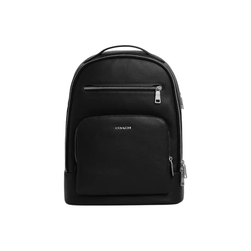 COACH ETHAN Cow Leather Patchwork With Fabric Backpack Large Size Men's Black-0