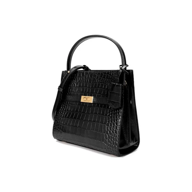 TORY BURCH Lee Radziwill Goatskin One Shoulder Handbag Trumpets Women's Black-1