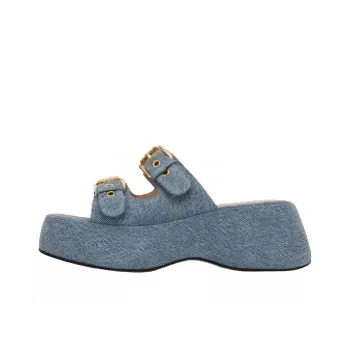 MOSCHINO Dolly 75mm Denim Mules