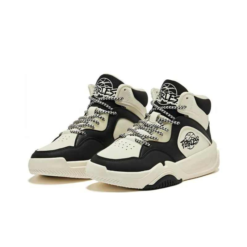 Erke DynaSky Wear-Resistant High-Top Skateboard Shoes Women's Ivory Recycling Gray-2