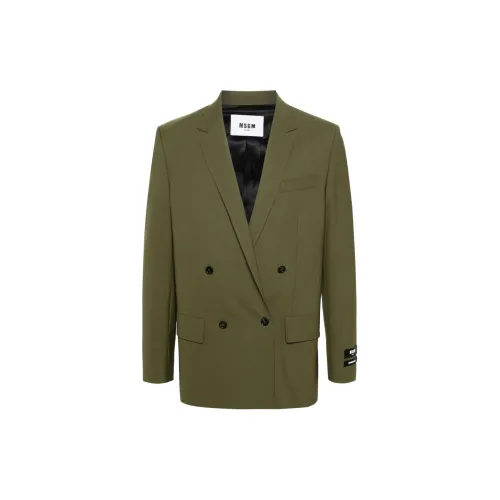 MSGM Business Suits Men Olive Green