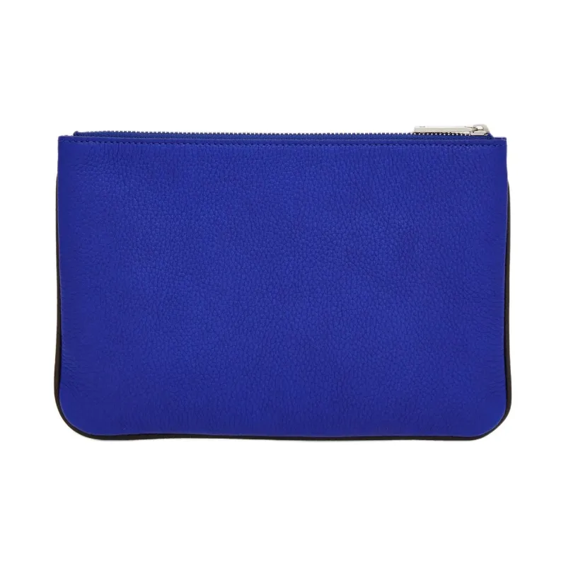 FERRAGAMO Stamped Calfskin Card Clip Card Holder Men's Blue Black-1