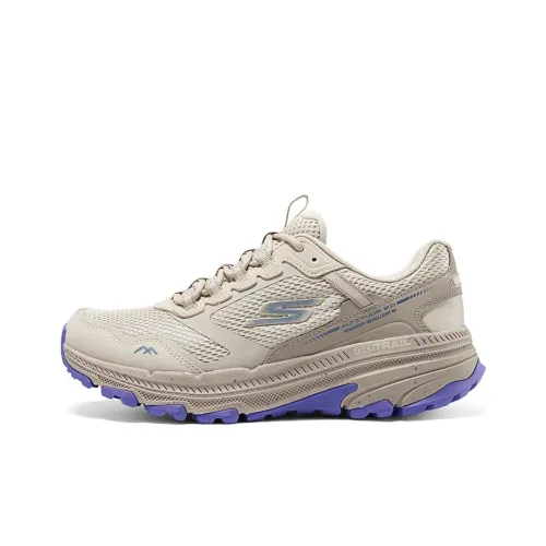 Skechers Durable Breathable Low Top Running Shoes Women's Beige Purple