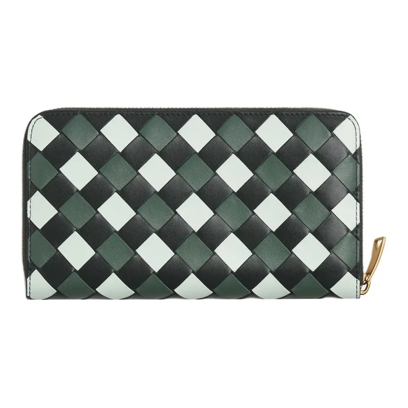 Bottega Veneta Calfskin Wallet Women's Slate Glacier Aloe Vera-1