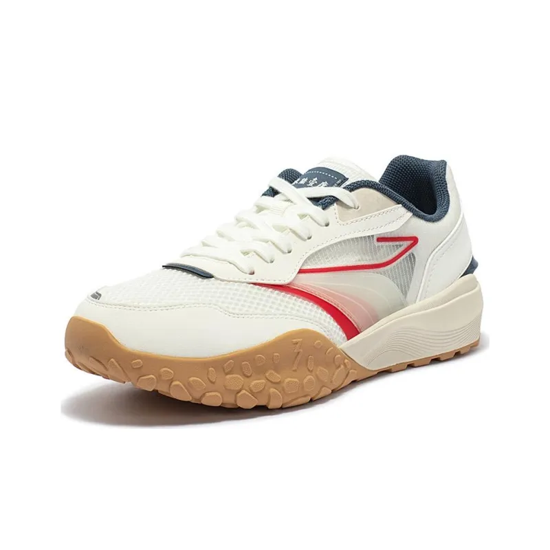361° Cushioning Anti-Slip And Wear-Resistant Low-Top Running Shoes Men's White Red-1