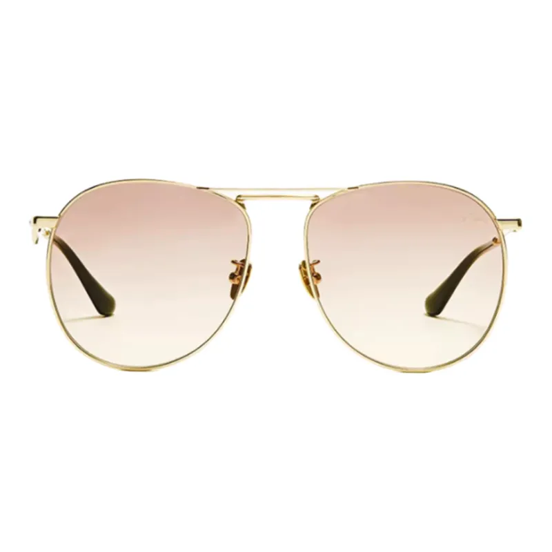 EVISU Plate And Metal Aviator Sunglasses Unisex Gold-1