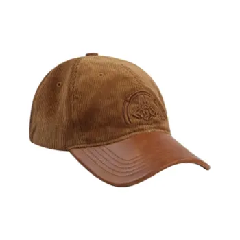 EVISU Cotton Elastane Cow Leather Baseball Caps Men's Brown