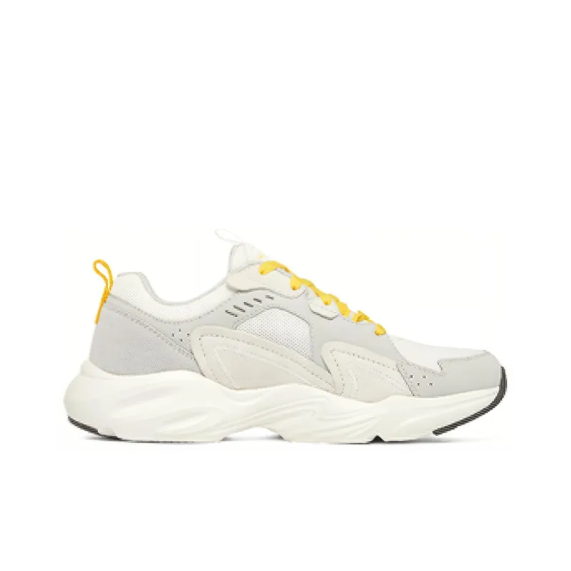 Skechers D'LITES Cushioning Anti-Slip And Wear-Resistant Low-Top Chunky Sneakers Men's Gray Yellow-1