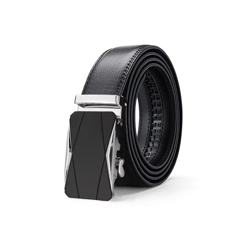 NIUMJ Genuine Leather High Quality Belt Practical And Durable, Automatic Buckle Leather Belts Men's 3.5CM-0