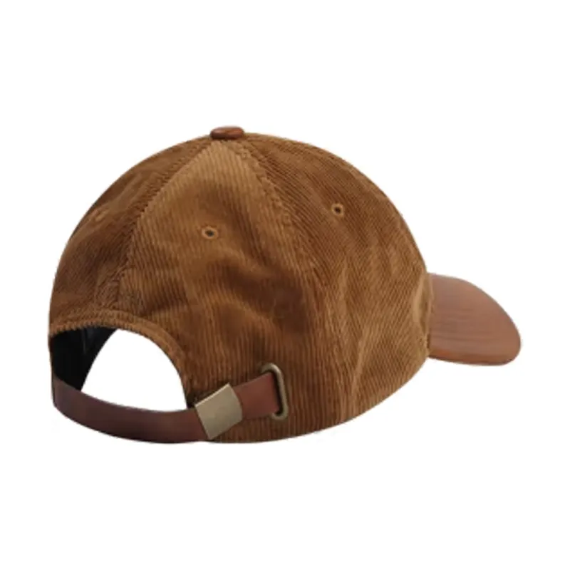 EVISU Cotton Elastane Cow Leather Baseball Caps Men's Brown-2