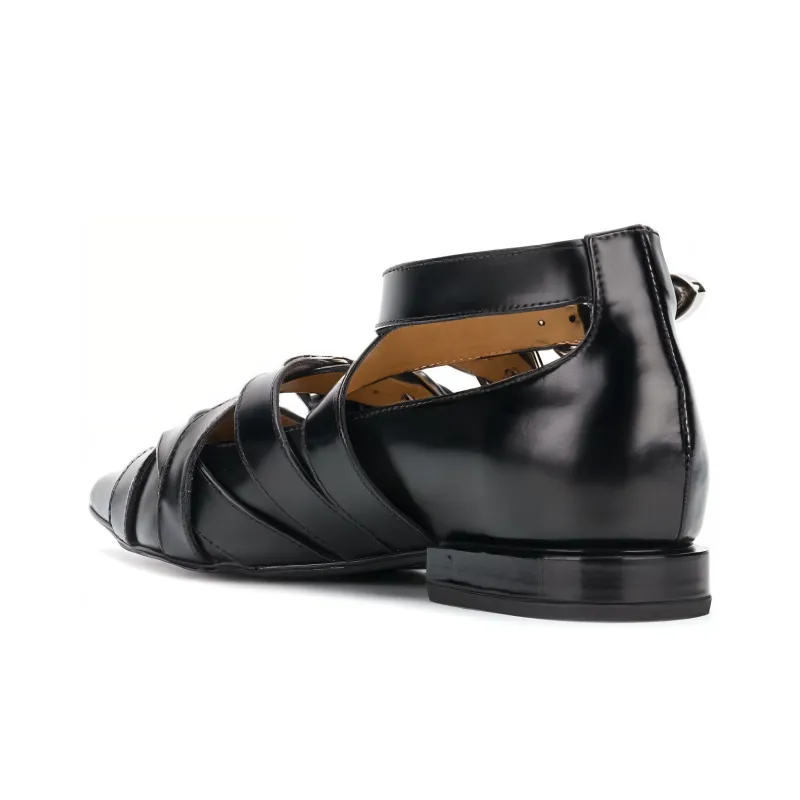 Toga Pulla Pointed-toe Buckle Leather Boots-3
