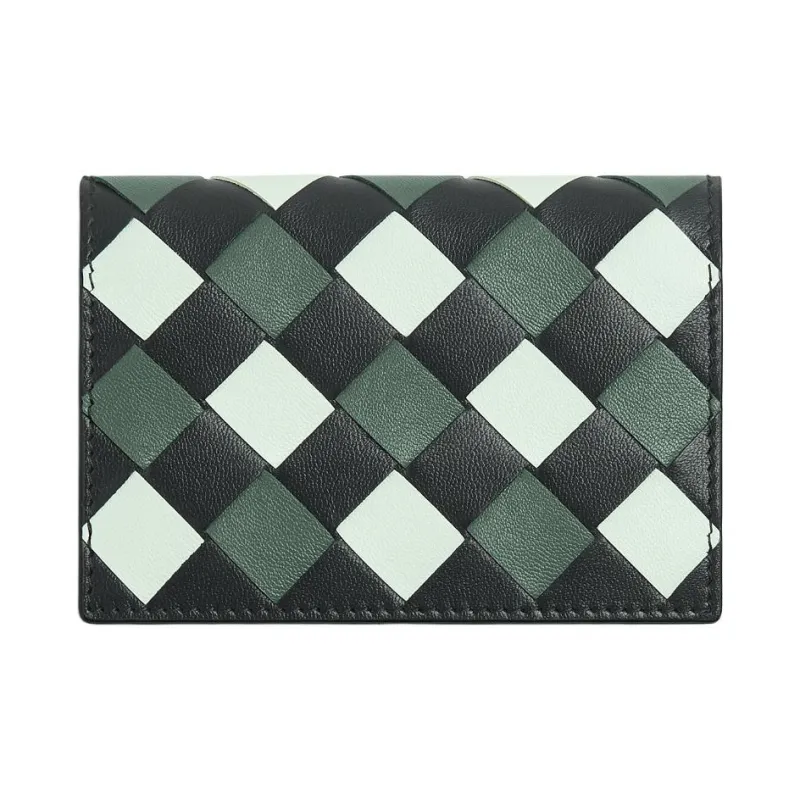 Bottega Veneta Calfskin Card Holder Card Holder Women's Slate Glacier Aloe Vera-0