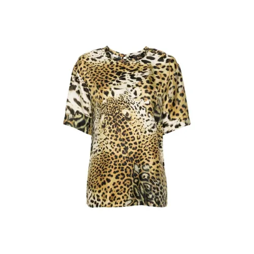 Roberto Cavalli Leopard-print Silk Blouse