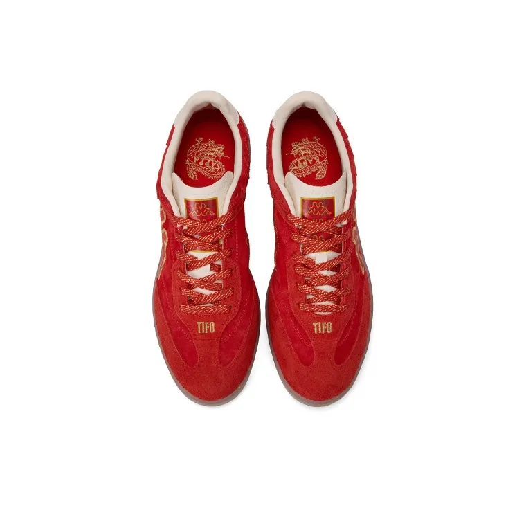 Kappa Tifo Anti Slip Wear Resistant Low Top Skateboard Shoes Unisex China Red/Birch White-4