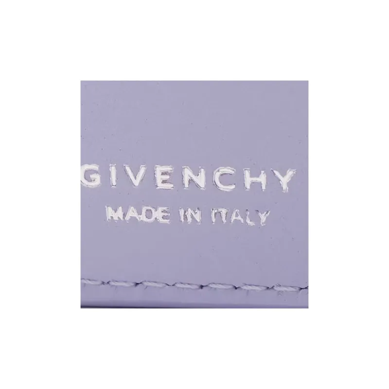GIVENCHY Leather Card Holder Wallet Mini Women's Lavender-5