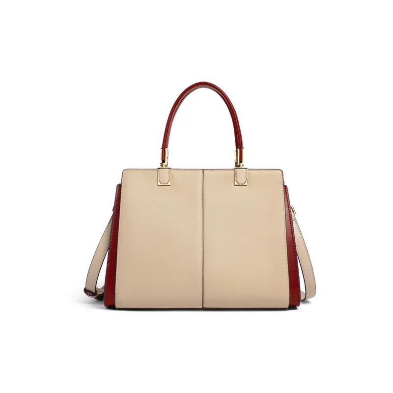 C°BANNER Cow Leather With Synthetic Leather Handbag, Shoulder Bag, Crossbody Bag Tubas Women's Beige Apricot-5