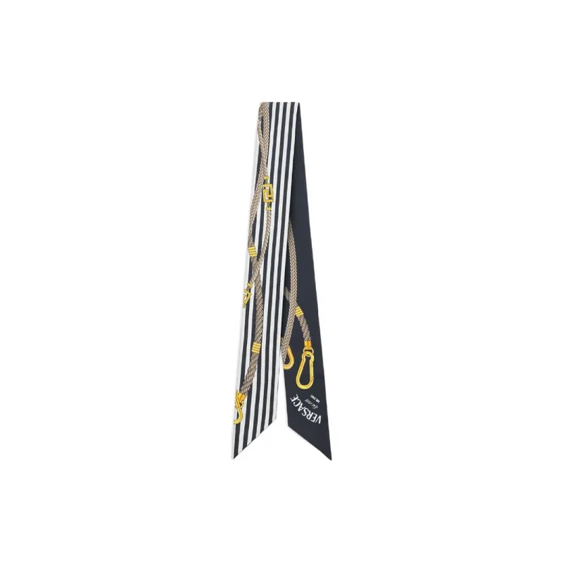 VERSACE Chain-link Print Silk Scarf-0