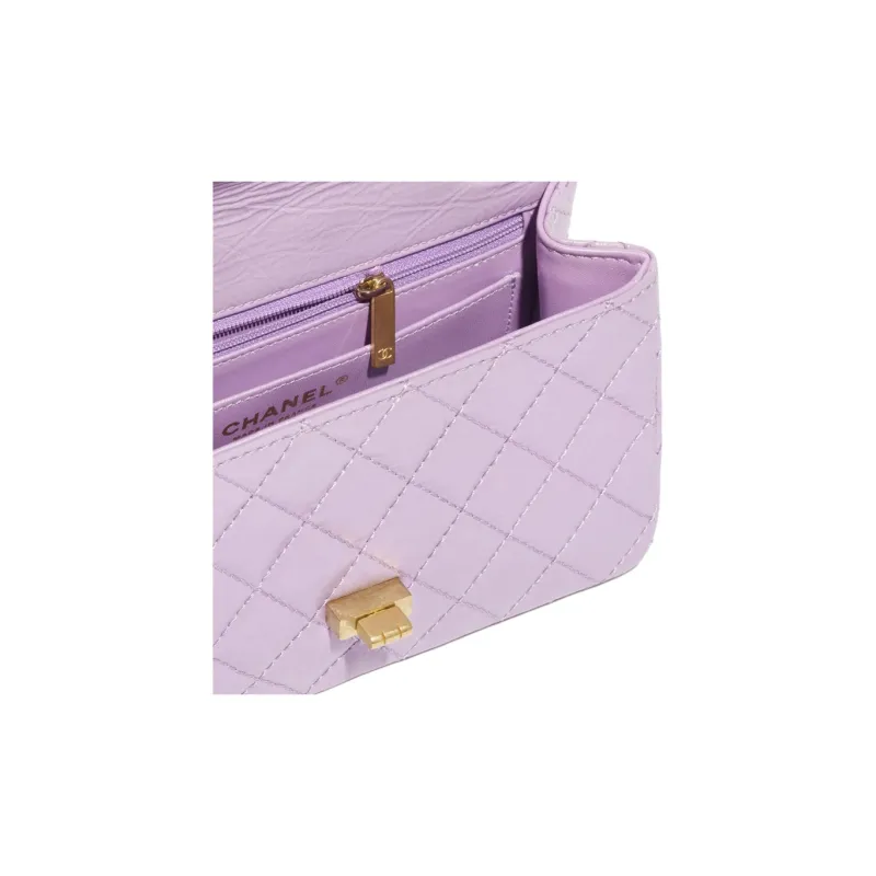 CHANEL 2.55 Old Calfskin Crossbody Bag, Shoulder Bag Regular Women's Lilac-2