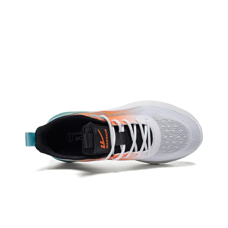 Warrior Students' Running Shoes Lightweight And Breathable Low Top Casual Shoes Men's White Light Blue Orange Black-2