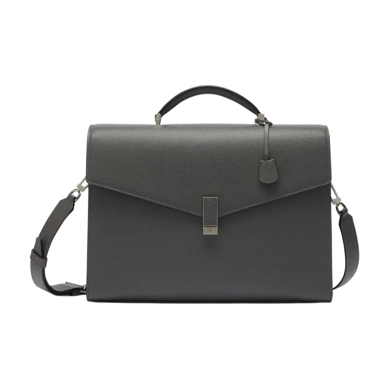 Valextra Iside Calfskin Briefcase, Handbag, Shoulder Bag Men's Smoke Gray-0