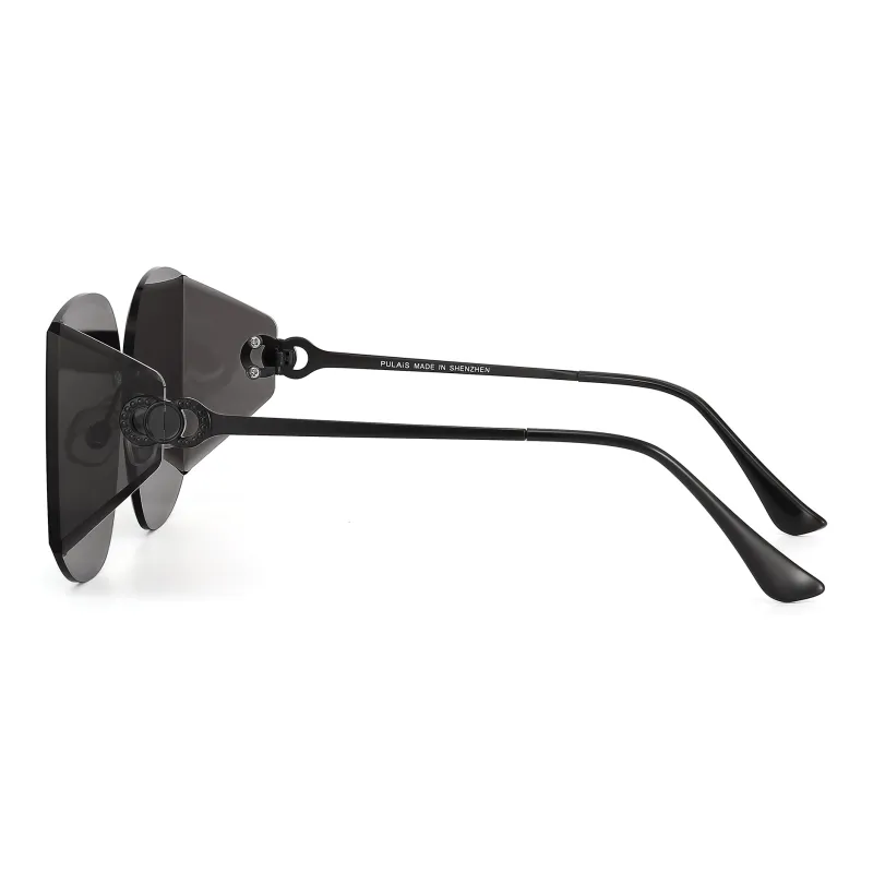 PULAIS Alloy Square Sunglasses Women's Gold Frame-3